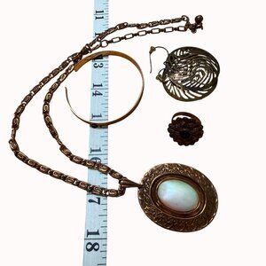 Cooper Look Set - For Wear Craft Or Upcycle Needs Cleaning - Opal Look Boho